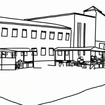 a school with a cafeteria